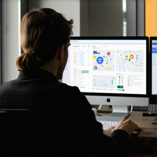 Person analyzing SEO data with charts and AI tools on computer