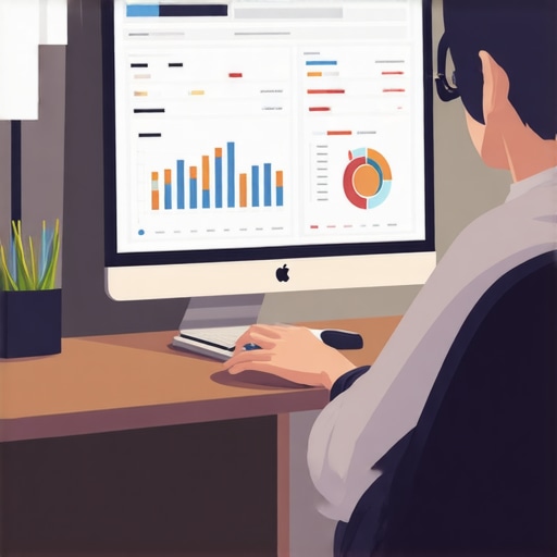 Person analyzing local SEO data on a computer, focusing on behavioral signals.