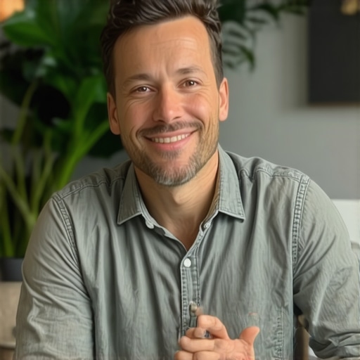 Business owner optimizing Google My Business profile with reviews and photos