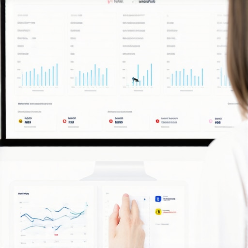 Person reviewing local SEO metrics on a computer screen with graphs and citation data.