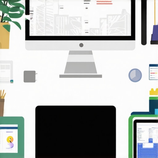 Optimized Local SEO Workspace Setup Laptop displaying SEO dashboard with local ranking tools and analytics.