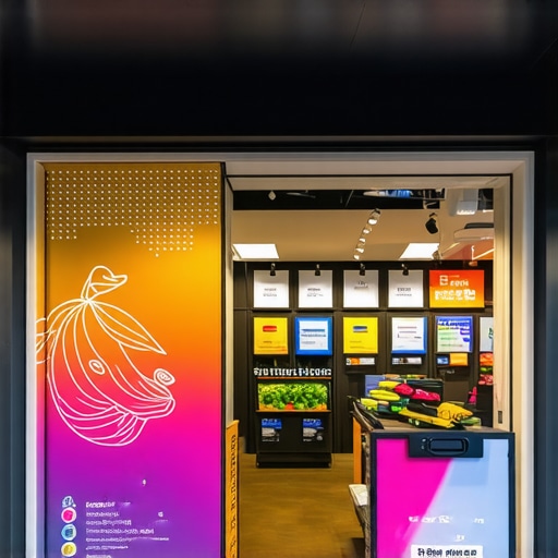 Boost Your Local Brand Visibility Vibrant storefront with digital branding and customer interactions