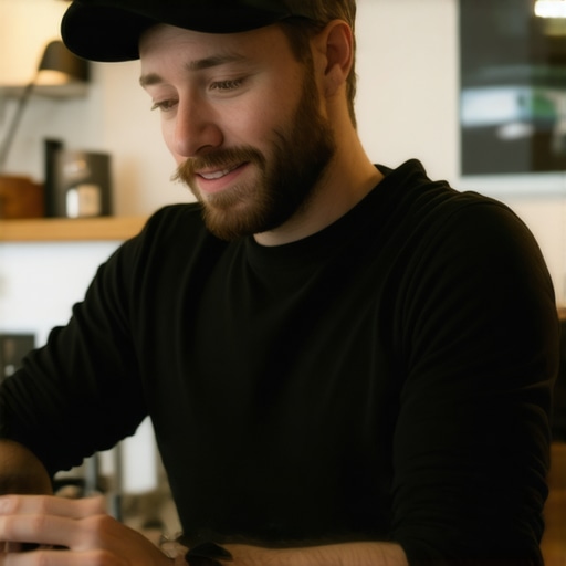 Business owner managing Google My Business profile with new images and posts