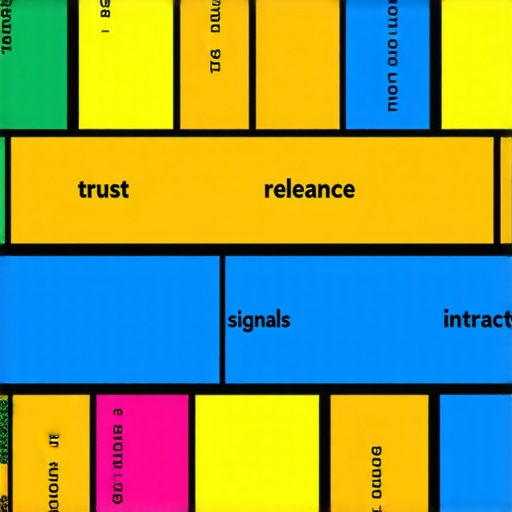Infographic illustrating the multiple signals in Google's local ranking algorithm, highlighting relevance, trust, and content factors.