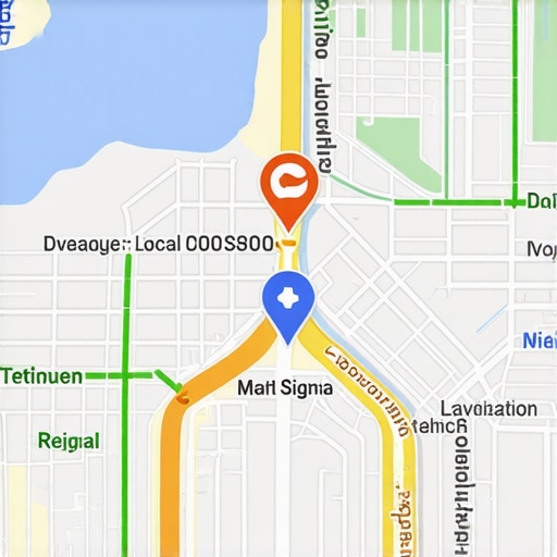 Visual representation of live transit pings influencing local SEO rank