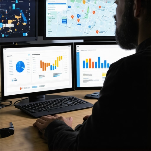 Marketing professional reviewing local SEO performance metrics