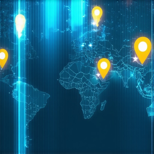 Advanced Local SEO Signals Map Digital map showing interconnected signals and icons representing complex local SEO factors.