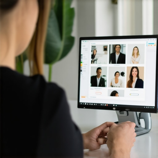 Business owner reviewing Google My Business photo metrics on a laptop