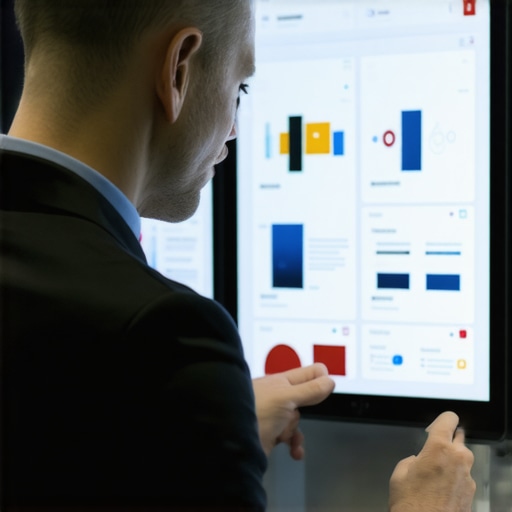 Business owner reviewing real-time customer engagement signals with sensors and devices in a retail store.